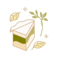 Hand drawn cake, pastry, and bakery logo elements in linear style and isolated white background with strawberry and floral elements