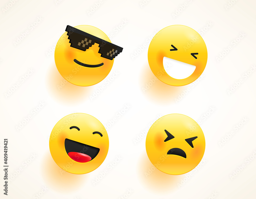 Poster vector emoji set for web and apps