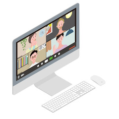 Isometric illust_Desktop PC 1_3