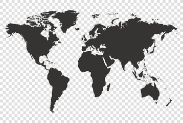 Fototapeta na wymiar World map detailed vector illustration