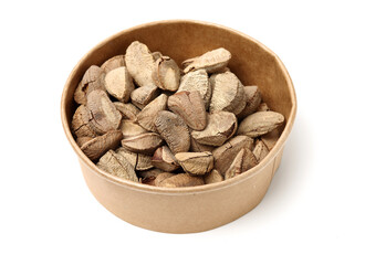 Brazil nuts on white background