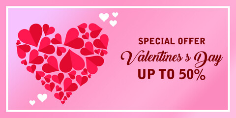 valentines day card with hearts