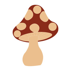 dark red mushroom vector illustration on white backdrop