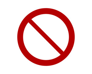 Stop sign icon. No sign, red warning isolated