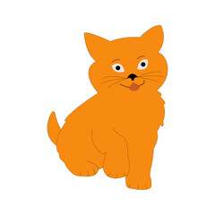 Cute orange cat vector illustration on white