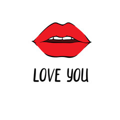 Lips women, kiss,mouth, lip pop art heart background.