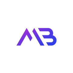 Obraz premium MB letters logo, monogram on white