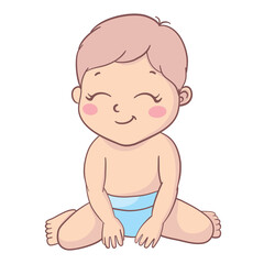 Happy little boy. A cartoon character isolated on a white background.