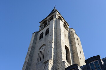Clocher église saint germain des prés à Paris