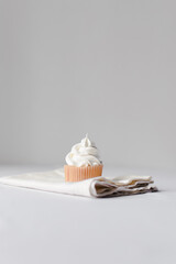 Soft serve ice cream on a cupcake