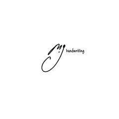 MG initial handwritten calligraphy, for monogram and logo