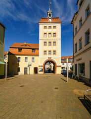 Fototapeta premium Das Reichstor in der historischen Altstadt der Stadt Borna, Landkreis Leipzig, Sachsen, Deutschland