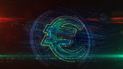 Euro currency symbol abstract 3d illustration
