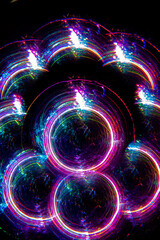 abstract illustration, color light , black background