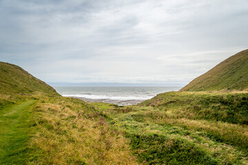 Beautiful and rocky coast in Wales. 
