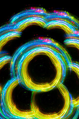 abstract illustration, color light , black background