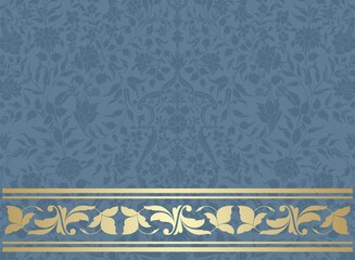 wedding card design, paisley floral pattern , India	