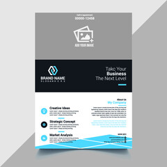 Business Flyer Template, Creative Brochure Cover and Poster Design, a4 size page