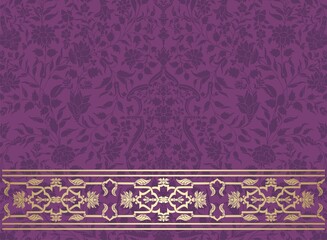 wedding card design, paisley floral pattern , India	