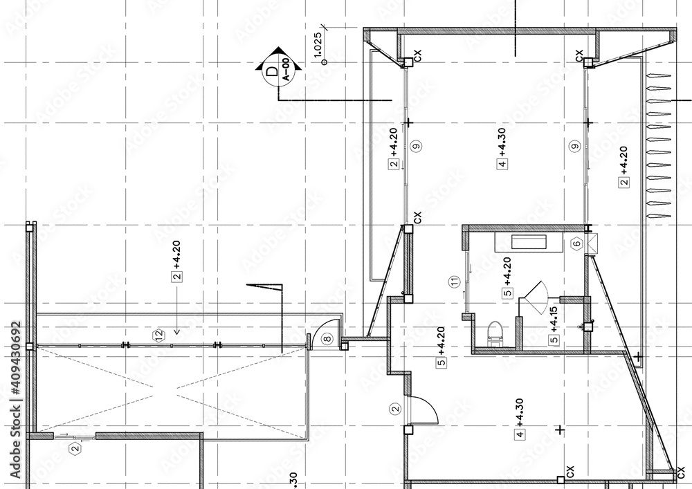 Leinwandbilder Write a blueprint architecture for building.