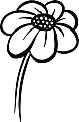 A Logo Design Of a Wildflower Flower Icon Buttercup, Daisy, Dandelion