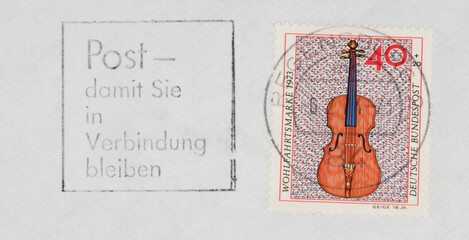 briefmarke stamp gestempelt used frankiert cancel post letter mail brief vintage retro alt old...