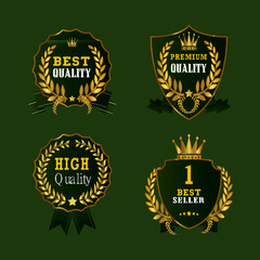 Naklejka premium anniversary golden labels or Badges Set