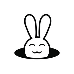 rabbit logo on trendy isolated background. rabbit logo for your website design Icon logo, app, UI. Clock icon Vector illustration, EPS10.