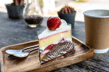 A piece of Strawberry cake