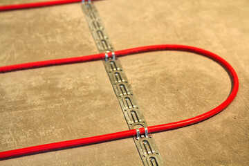 Heating cable for warm floor. Renovation works