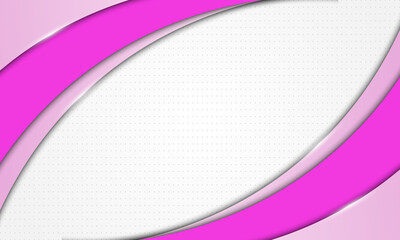 Abstract pink curved overlapping layer with halftone background. Vector illustration.