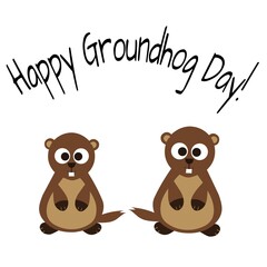 Fototapeta premium Happy Groundhog Day