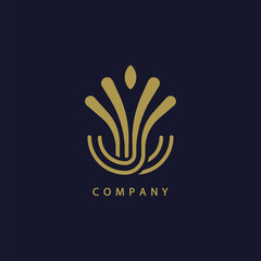 Fototapeta na wymiar Abstract Elegant Ornament Plant Logo Design 