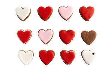 Background from heart shaped gingerbread. Isolate. Valentines Day. Mothers day.