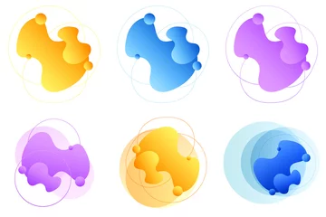 Dekokissen Liquid abstract color shapes. Paint forms. Art composition. © flexelf