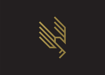 Abstract Eagle Monogram Logo Vector
