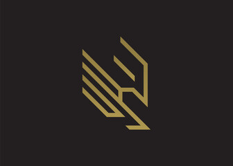 Abstract Eagle Monogram Logo Vector
