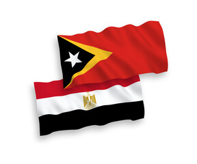 Flags of East Timor and Egypt on a white background