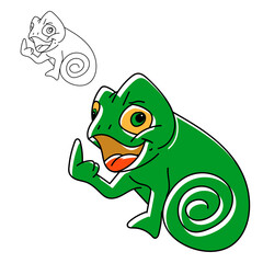 Cartoon character Chameleon doodle