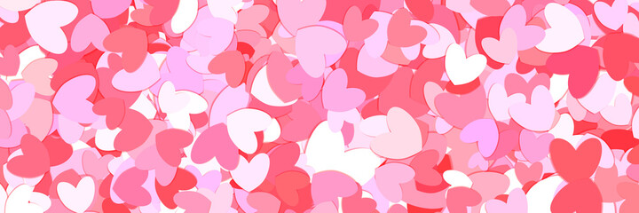 Pink hearts random pattern background