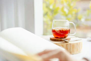 ハーブティー　読書