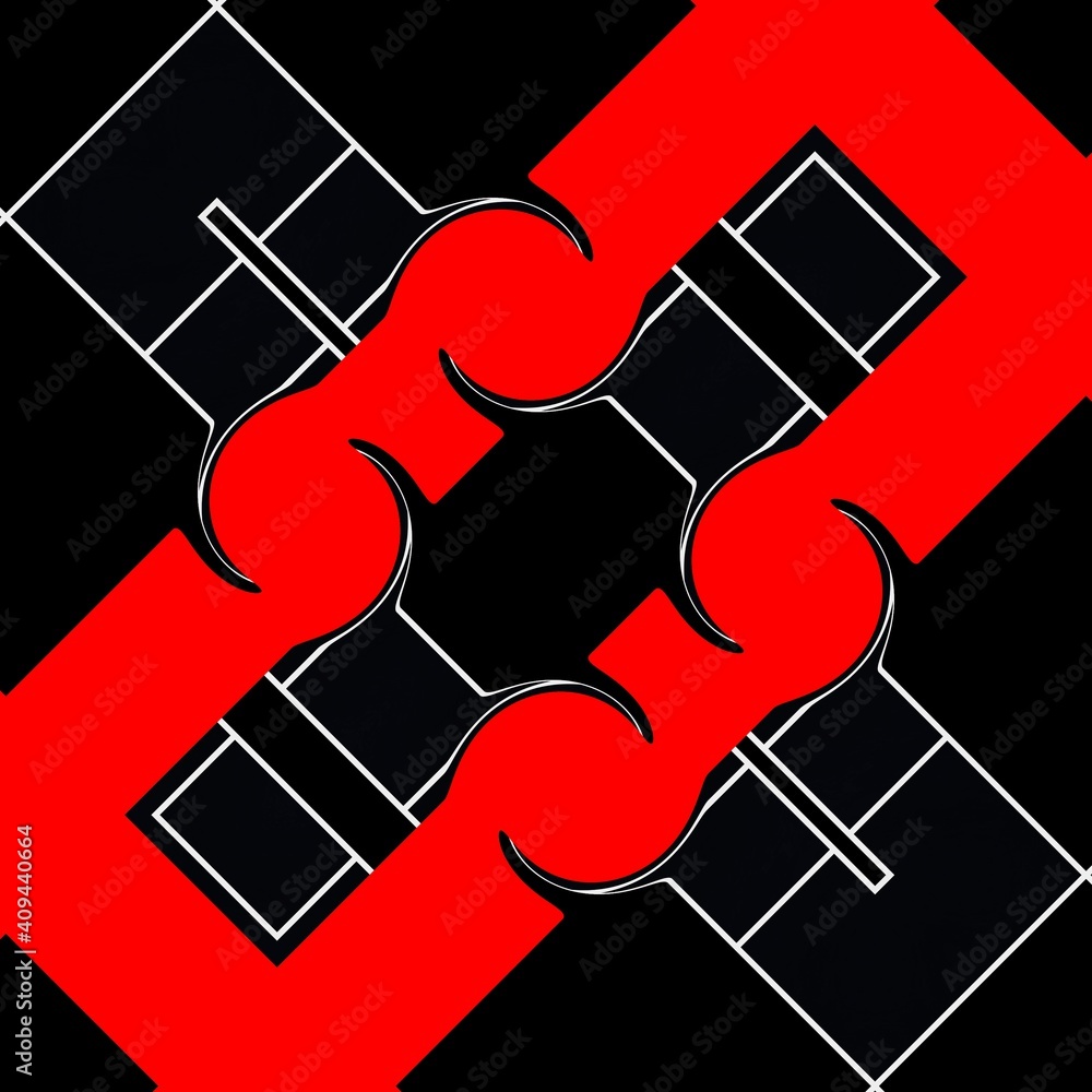 Poster bright red to black colour gradient as geometric patterns and designs