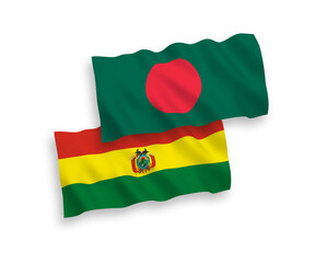 Flags of Bolivia and Bangladesh on a white background