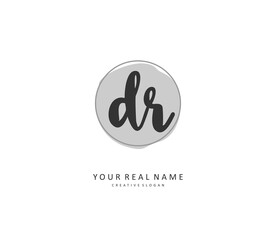 Obraz premium DR Initial letter handwriting and signature logo. A concept handwriting initial logo with template element.