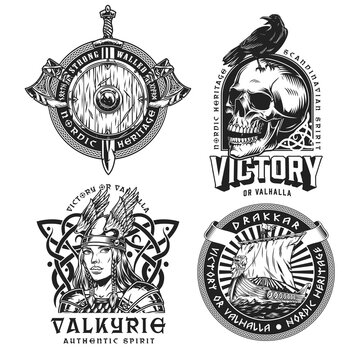 Viking vintage labels set