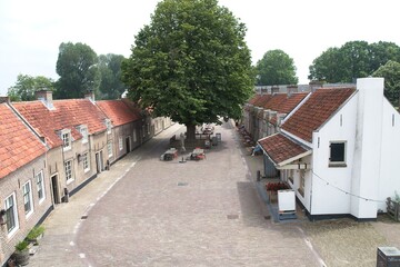 Fototapeta na wymiar A old street in a castle in the Netherlands.