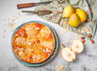 Pear and almond tart