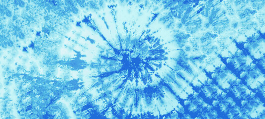Abstract colorful blue turquoise aquamarine art design batik spiral swirl shibori technology tie dye pattern textile texture background banner - obrazy, fototapety, plakaty