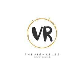 Obraz premium VR Initial letter handwriting and signature logo. A concept handwriting initial logo with template element.