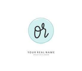 OR Initial letter handwriting and signature logo. A concept handwriting initial logo with template element.